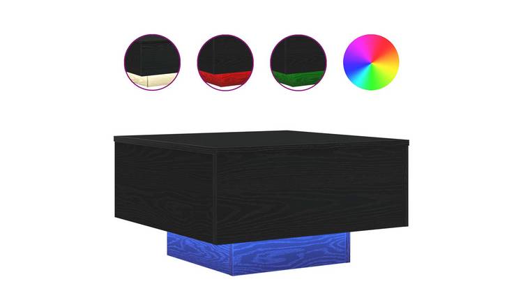 Walplus Engineered Wood Coffee Table - Black Oak - 55 x 55 x 31 cm