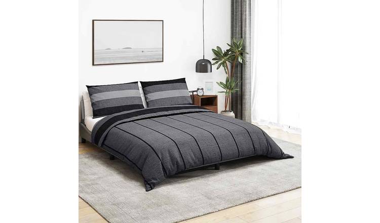 Walplus Pillowcase Cotton Duvet Cover Set - Dark Grey - 140 x 200 cm