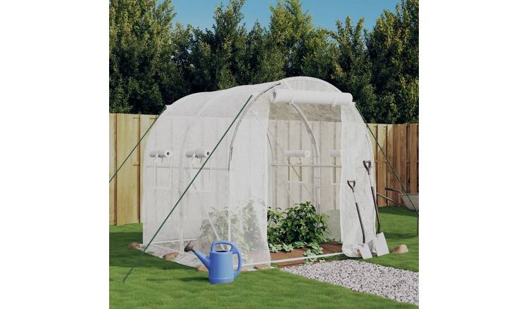 Walplus Galvanised Steel Greenhouse with Frame 4 M² - White - 200 x 200 x 200 cm