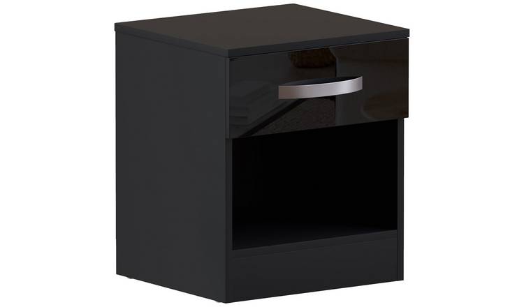 Vida Designs Hulio 1 Drawer Bedside Cabinet - Black