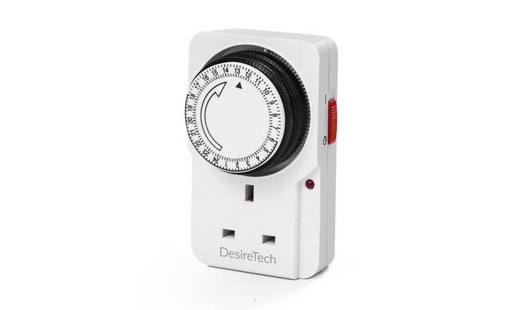 Desiretech 24 Hour Mechanical Plug-In Timer Switch - White