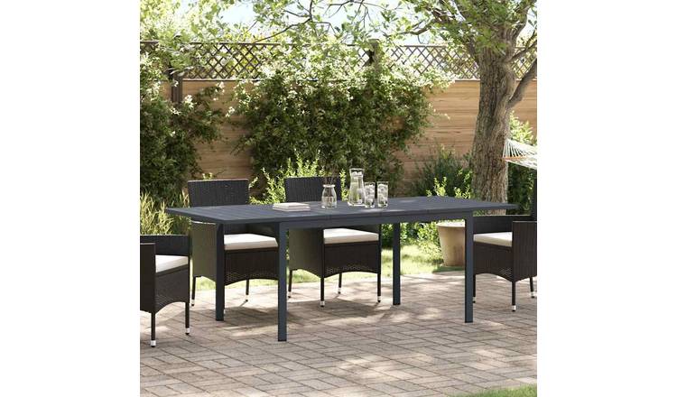Walplus Steel Outdoor Dinner Table Folding - Anthracite - 210 x 90 x 73 cm
