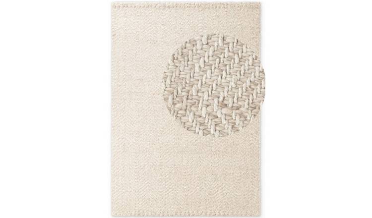 Hanse Home White Majoli Scandinavian Handwoven Wool Rug - 80 x 150cm