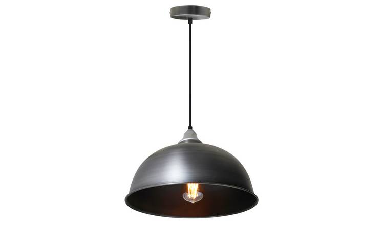 Energy Light Bulbs Dome Ceiling Pendant Light - Antique Stainless Steel