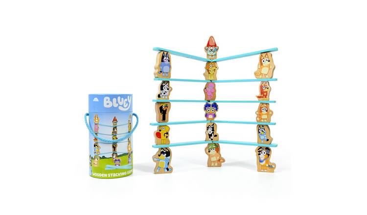 Bluey Wooden Character Stacking Game - Multicoloured