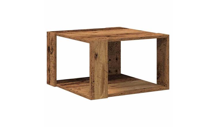 Walplus Engineered Wood Coffee Table - Dark Wood - 51.5 x 51.5 x 30 cm