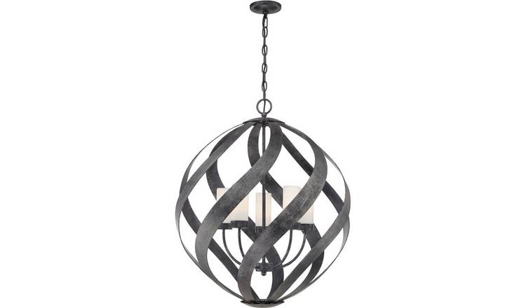 Elstead Quoizel 5 Arm Pendant Light - Old Black