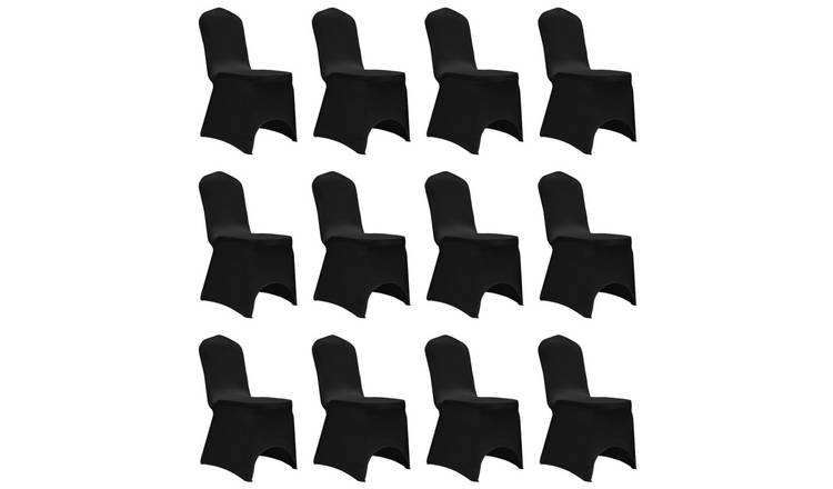 Walplus Pack of 12 Chair Cover Stretch - Black