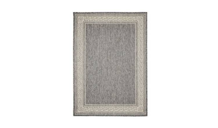 Mega Flooring Grey Modern Bordered Rug - 60 x 110cm