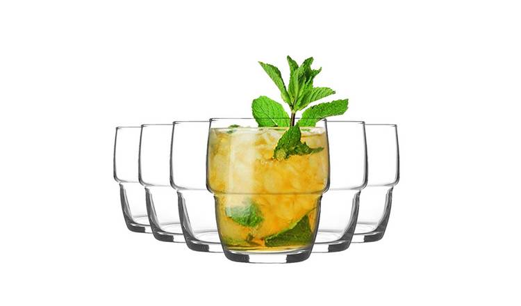 LAV Galata Stacking Tumbler Glasses - 285ml - Clear - Pack of 6