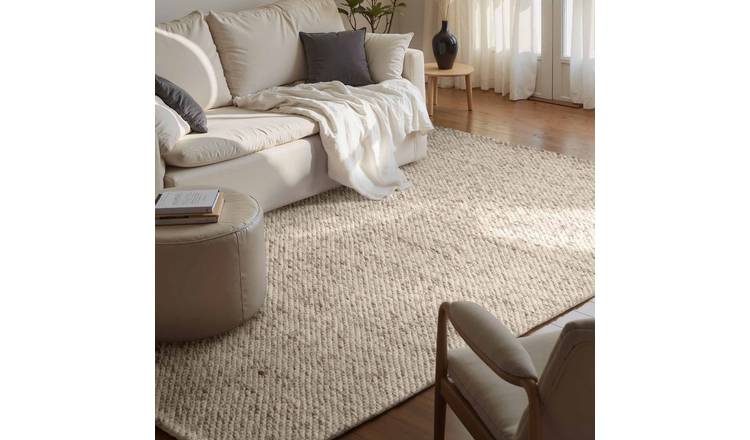 Hanse Home Brown and Cream Lyon Handwoven Wool Beans Rug - 140 x 200cm