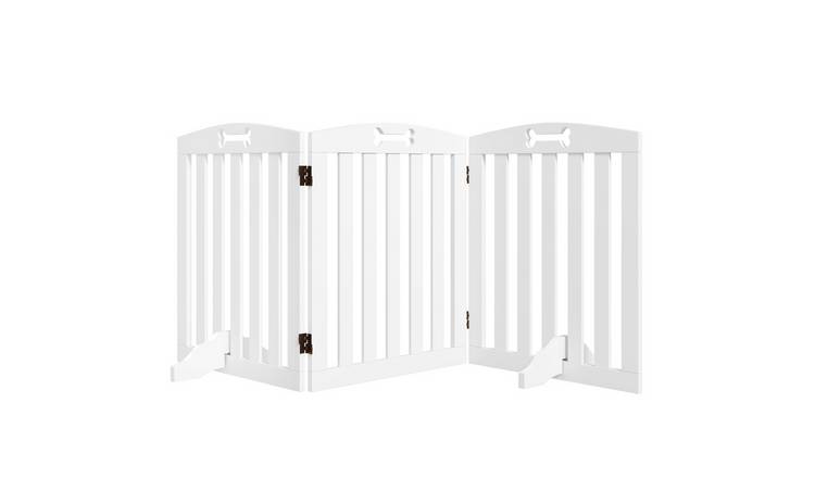 PawHut 3-Panel MDF Freestanding Dog Gate - 155x61cm - White