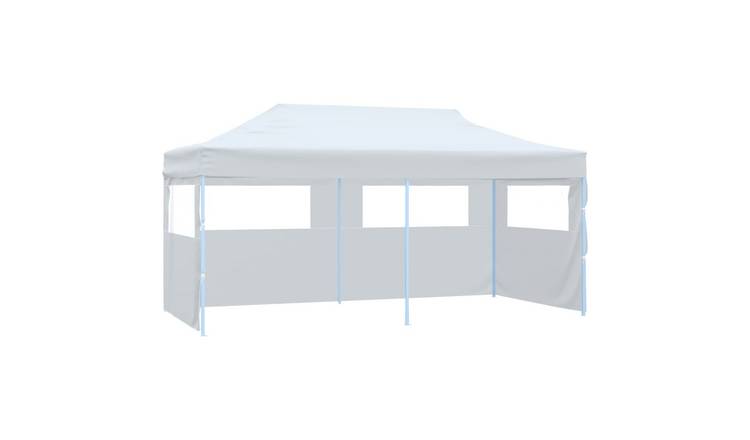 Walplus 3 x 6 m Steel Folding Pop-up Party Tent with Sidewalls - White
