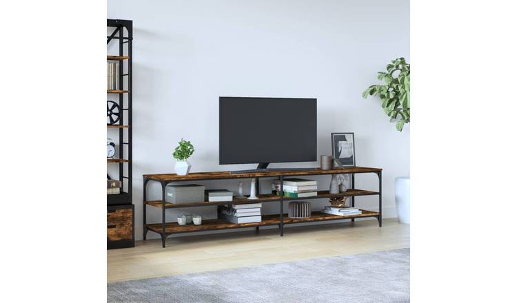 Walplus Engineered Wood TV Cabinet - Dark Oak - 200 x 30 x 50 cm