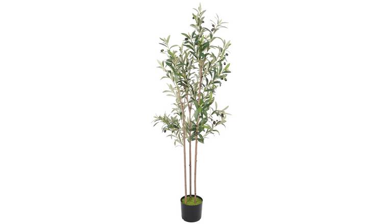 HOMCOM Artificial Olive Tree with 553 Leaves in Cement Pot - Green