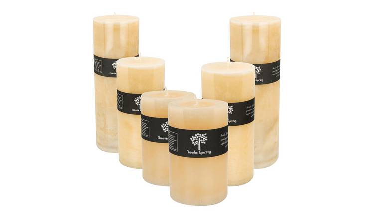 Nicola Spring Pack of 3 130ml Round Vanilla Pillar Candles 3 Sizes - Cream