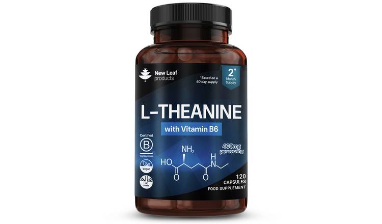 New Leaf L-Theanine with Vitamin B6 400mg - 120 Capsules