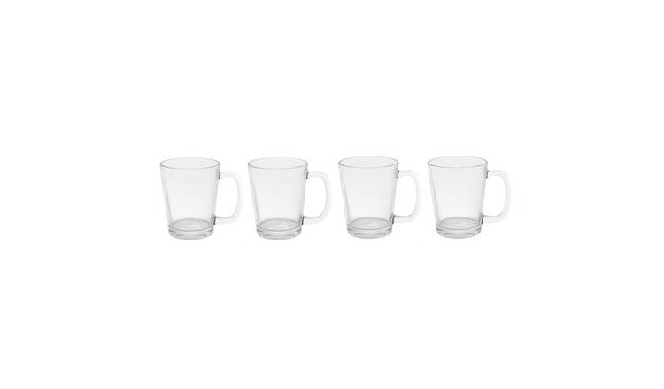 Orsina Torta Glass Mug Set of 4 – Clear