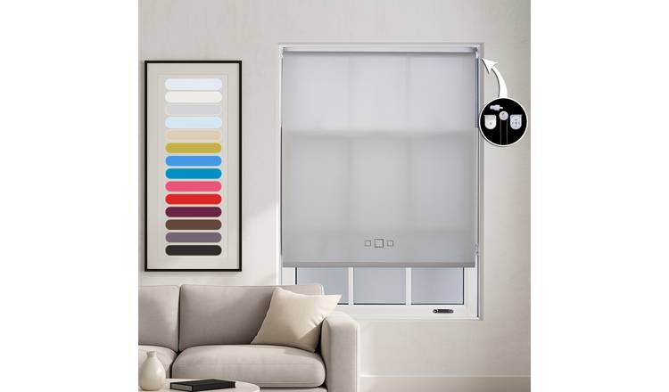 Furnished Grey Daylight Roller Blind Triple Square Eyelets - 60 x 165cm