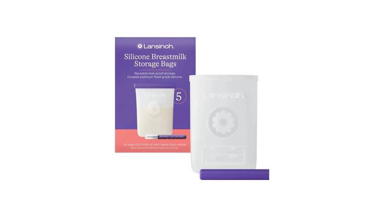 Lansinoh Pack of 5 Silicone Breastmilk Storage Bags
