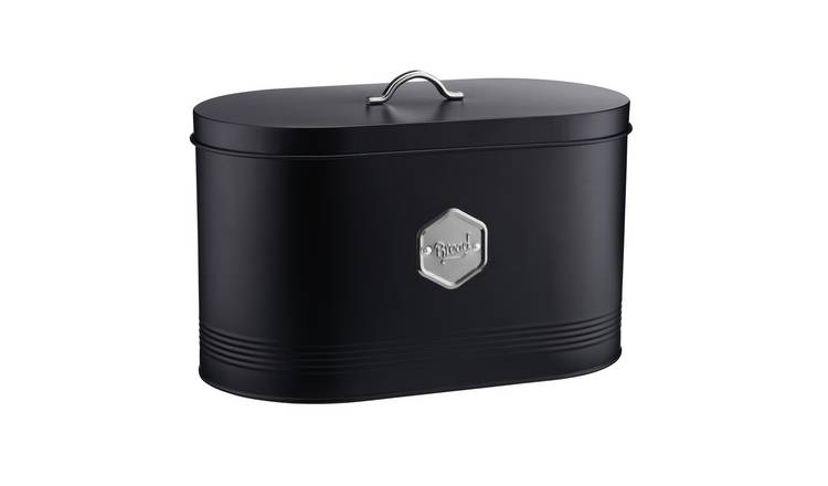 Cooks Professional Metal Bread Bin - Black / Silver