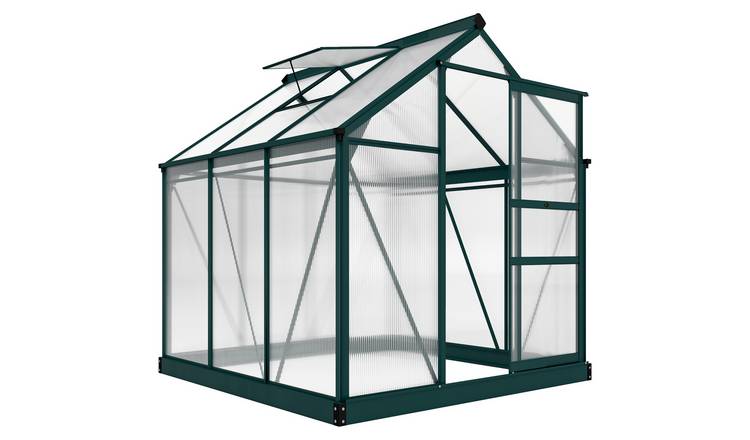 Outsunny Polycarbonate Aluminium Frame Greenhouse – Dark Green