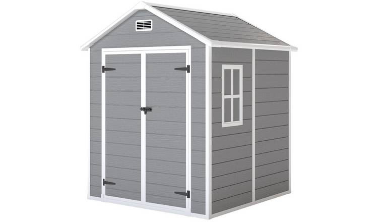 Outsunny Lockable Vented Garden Shed - Grey