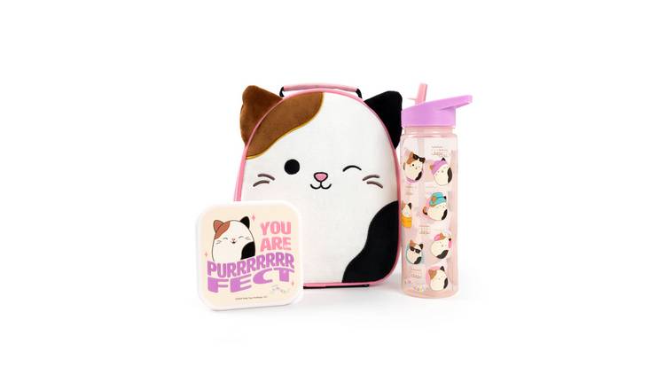 Squishmallows Cam Kids Girls Lunch Bag, Lunch Box and Bottle Set - Multicoloured