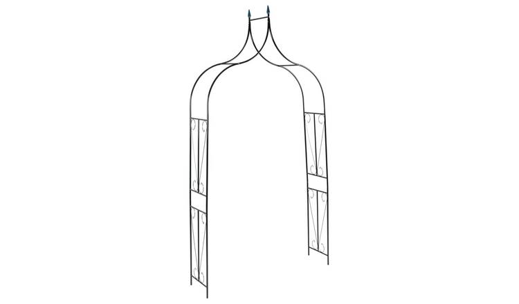 Walplus Iron Garden Arch - Dark Green - 142 x 37 x 275 cm