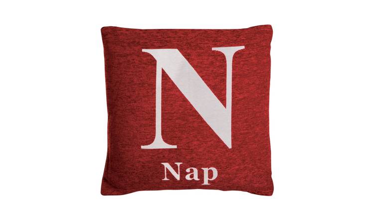 Orsina Words Nap Square Cushion – Red