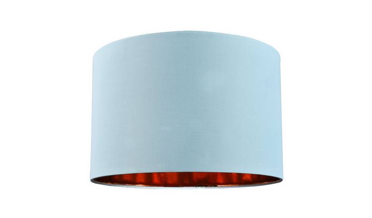 Happy Homewares Chic Duck Egg Cotton with Shiny Copper Inner Lampshade - 30cm