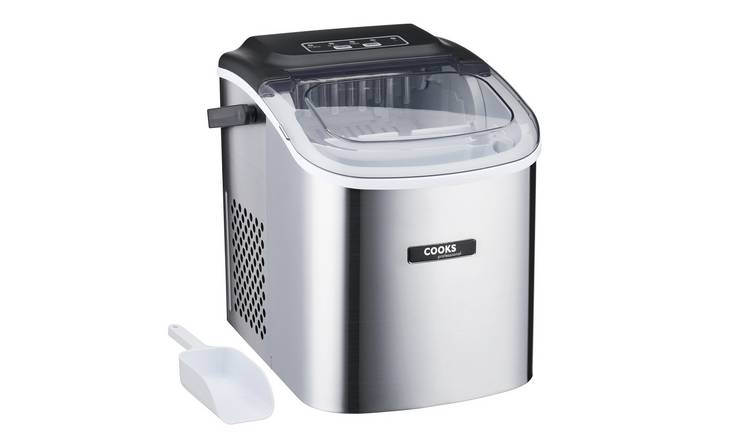 Cooks Professional Ice Maker Machine 1.3L - Makes 12kg Per 24h - Silver