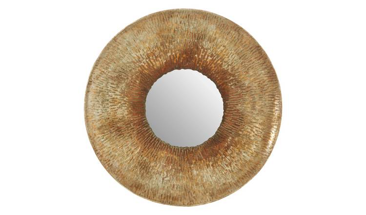 Orsina Faiza Medium Textured Wall Mirror – Gold