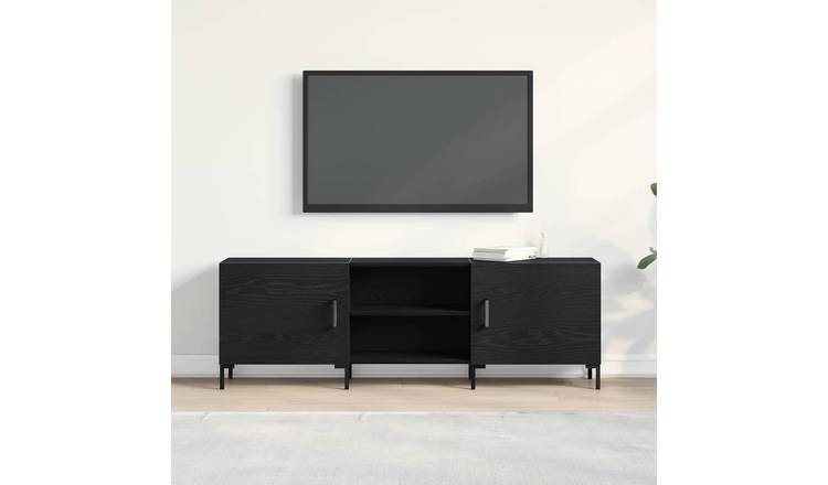 Walplus Engineered Wood TV Cabinet Set - Black - 150 x 30 x 50 cm