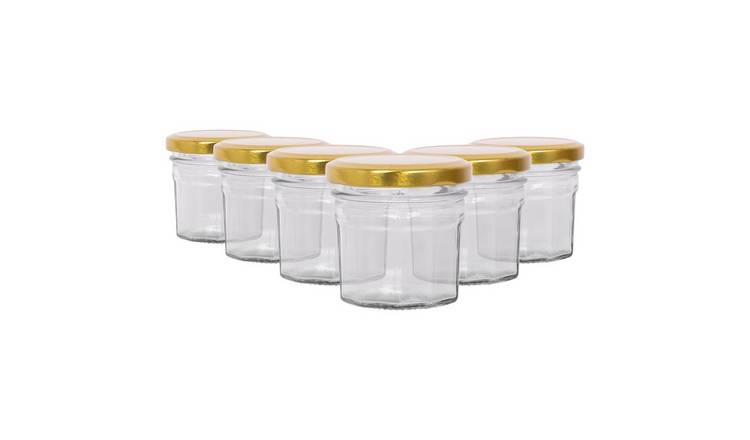 Argon Tableware Glass Jam Jars with Lids - Pack of 6