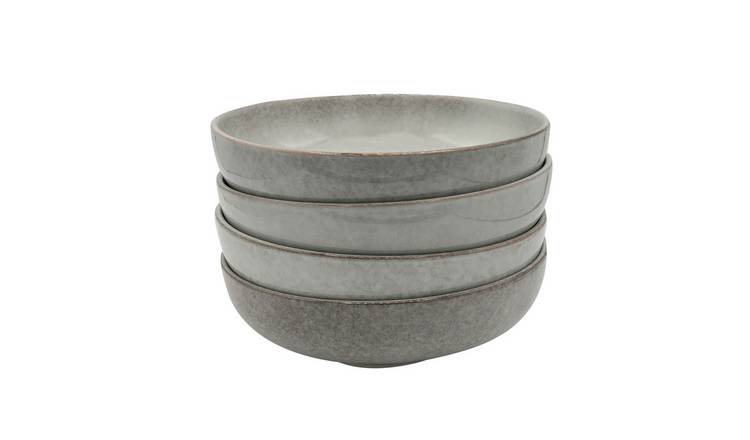 Cooks Professional Set of 4 20cm Nordic Stoneware Pasta Bowls - Grey