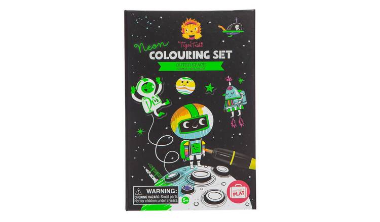 Tiger Tribe Neon Colouring Set Outer Space - 5 Years +