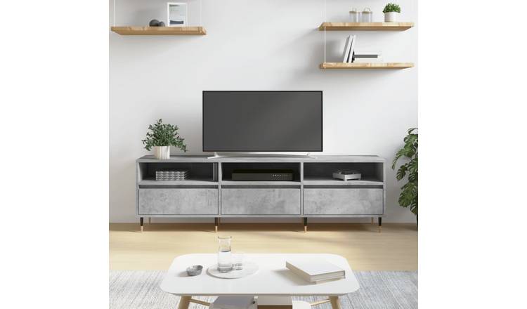 Walplus Engineered Wood Television Cabinet - Stone Grey - 150 x 30 x 44.5 cm