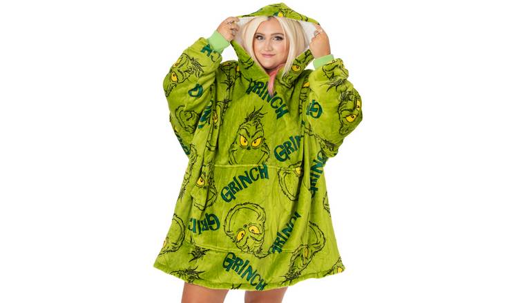 The Grinch All Over Print Adult Unisex Blanket Hoodie - Green