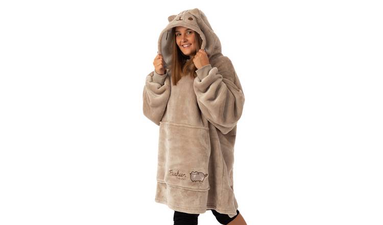 Pusheen Character Face Adult Womens Blanket Hoodie - Brown