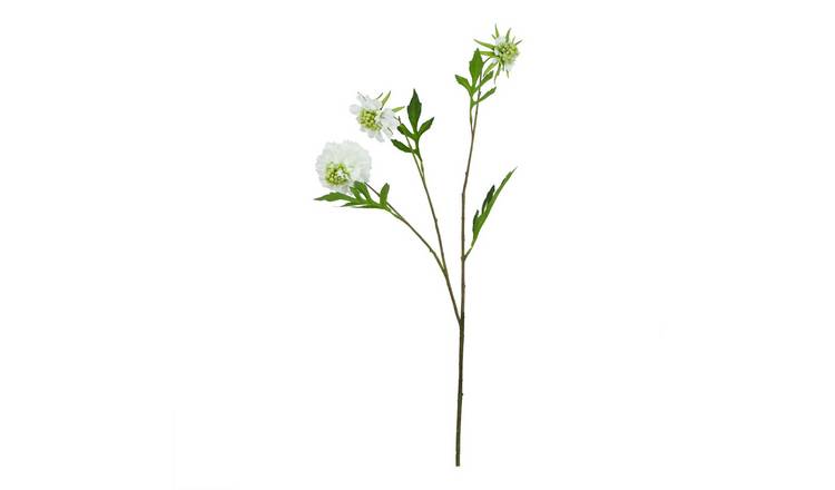 Hill Interiors The Natural Garden Scabious Stem Artificial Plant - White
