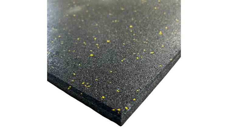 Ark Mat Yellow Fleck 10mm Rubber Crumb Gym Floor Tiles - 1m x 1m