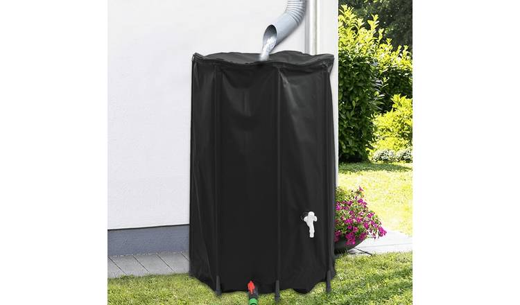 Walplus PVC Water Container with Tap Foldable 500 L - Black - 80 x 100 cm