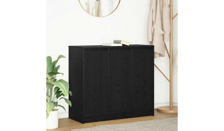Walplus Engineered Wood Sideboard - Black Ash - 85 x 34 x 76 cm