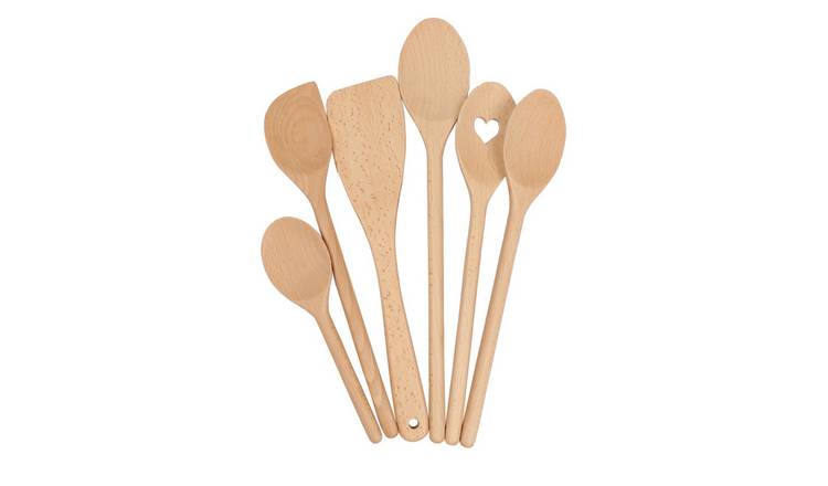 Argon Tableware 6 Piece Wooden Cooking Spoon Set