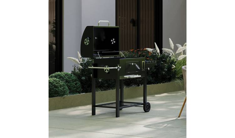 Charles Bentley Ottimo 415 Charcoal BBQ Grill with Thermometer - Black