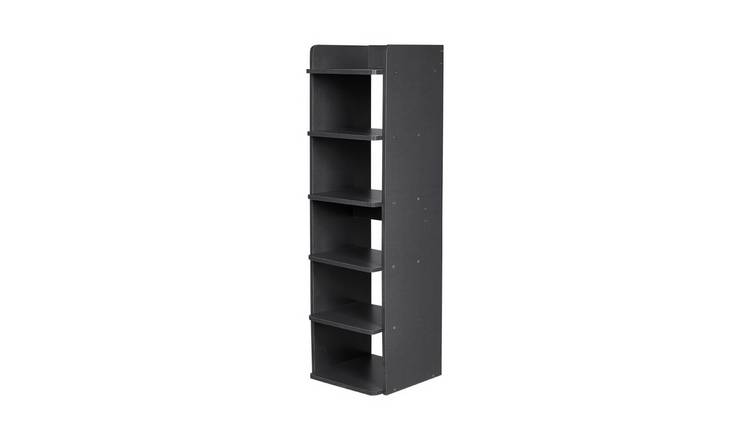 Living and Home 6 Tier Narrow Tall Shoe Rack - Black