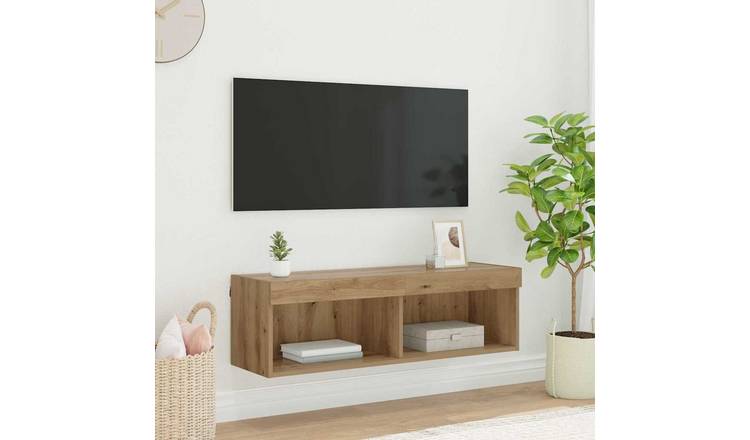 Walplus Engineered Wood TV Wall Cabinet - Artisan Oak - 100 x 30 x 30 cm