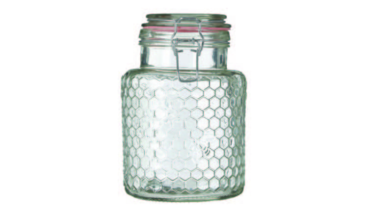 Orsina Apiaary Textured Glass Jar with Seal 1300ml – Pink