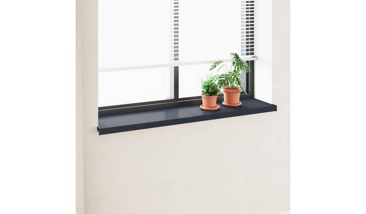 Walplus PVC Wood Grain Effect Window Sill - Anthracite - 120 x 30 x 4.5 cm